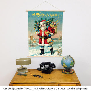 Old Time Santa Christmas Vintage Style Poster