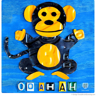 Monkey Oo Ah License Plate Style Wall Decal