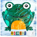 Frog Ribbit License Plate Style Wall Decal