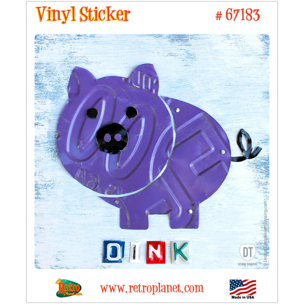 Pig Oink License Plate Style Vinyl Sticker