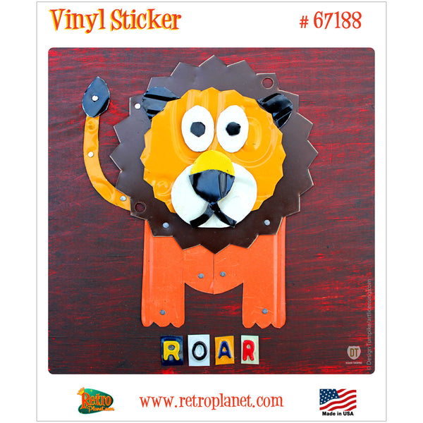 Lion Roar License Plate Style Vinyl Sticker