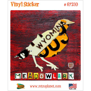 Meadowlark Bird License Plate Style Vinyl Sticker