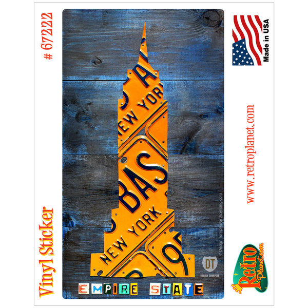 New York Empire State License Plate Style Vinyl Sticker
