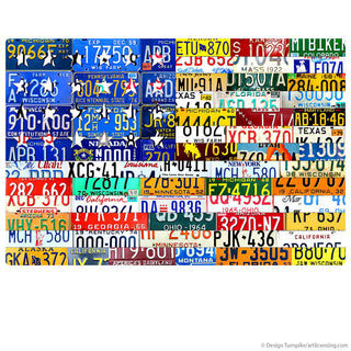 Scrap Yard US Flag State License Plate Style Wall Decal