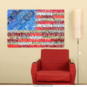 US Flag RWB State License Plate Style Wall Decal