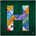 Letter H License Plate Art Wall Decal