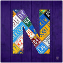 Letter N License Plate Art Wall Decal