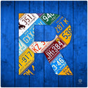 Letter R License Plate Art Wall Decal