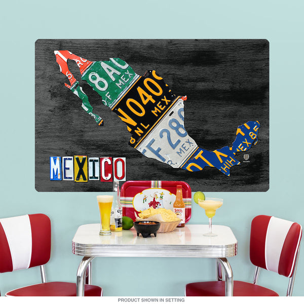 Mexico World Travel License Plate Style Wall Decal