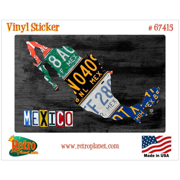 Mexico Country License Plate Style Vinyl Sticker