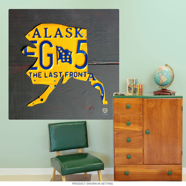 Alaska License Plate Style State Wall Decal