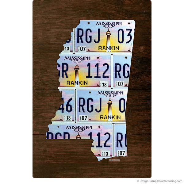 Mississippi License Plate Style State Wall Decal