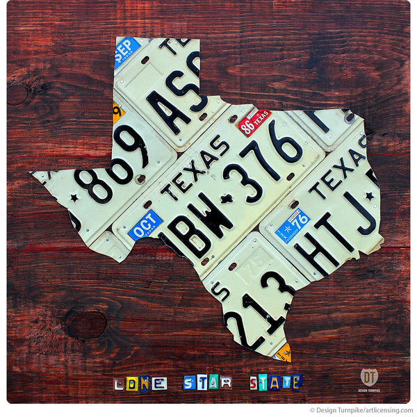 Texas License Plate Style State Wall Decal