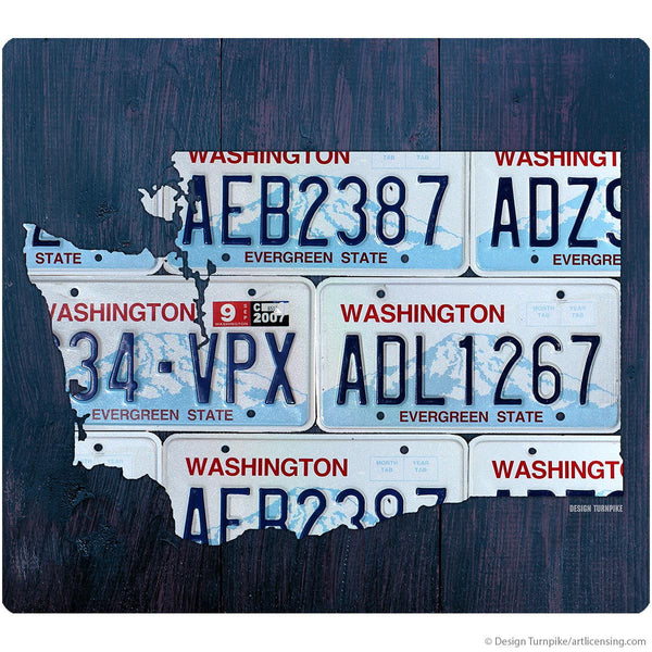 Washington License Plate Style State Wall Decal
