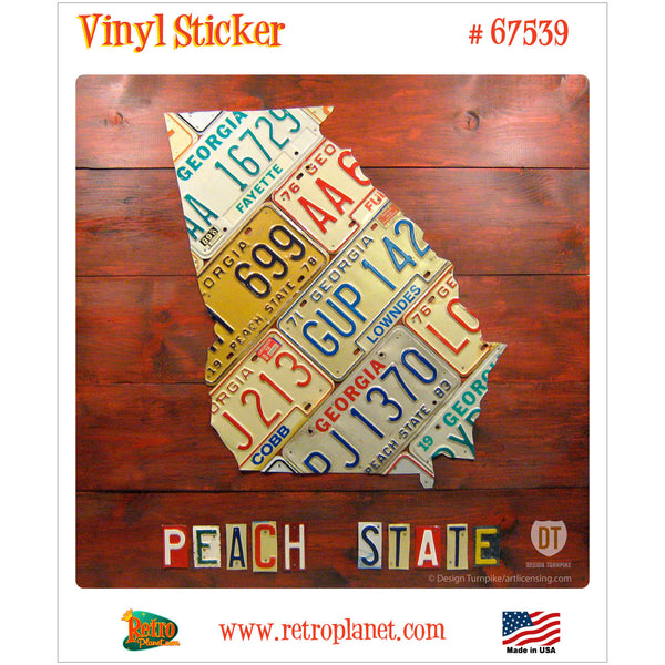 Georgia License Plate Style Vinyl Sticker