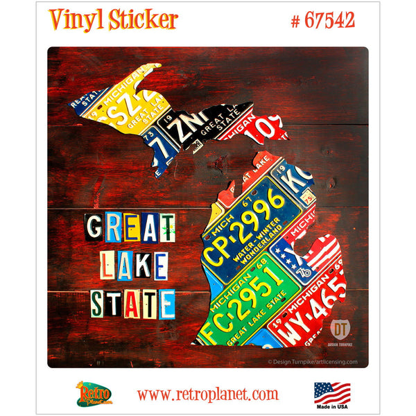 Michigan License Plate Style Vinyl Sticker