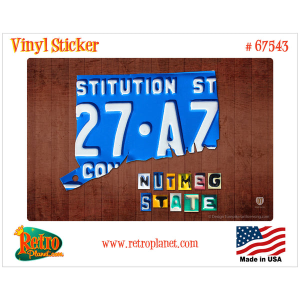 Connecticut License Plate Style Vinyl Sticker