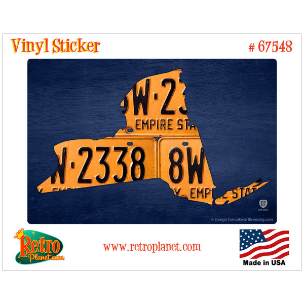 New York License Plate Style Vinyl Sticker