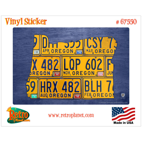 Oregon License Plate Style Vinyl Sticker