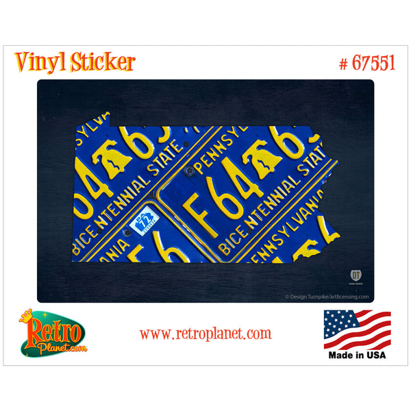 Pennsylvania License Plate Style Vinyl Sticker