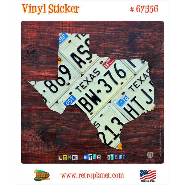Texas License Plate Style Vinyl Sticker