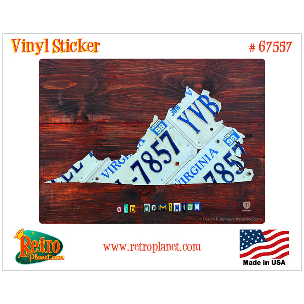 Virginia License Plate Style Vinyl Sticker