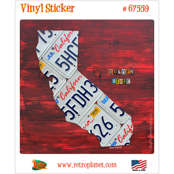 California License Plate Style Vinyl Sticker