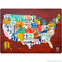 USA Big Map License Plate Style Wall Decal