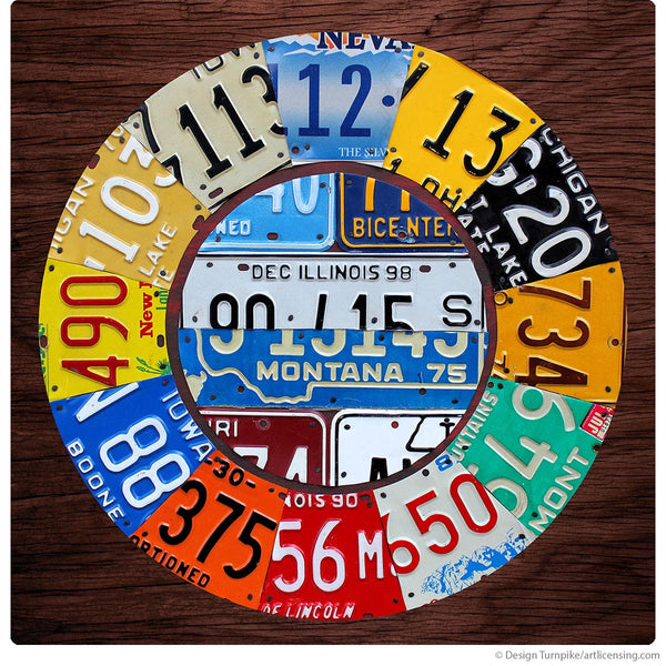 Clock Face License Plate Style Wall Decal