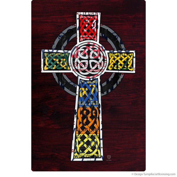 Celtic Cross License Plate Style Wall Decal