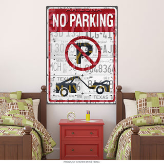 No Parking License Plate Style Wall Decal