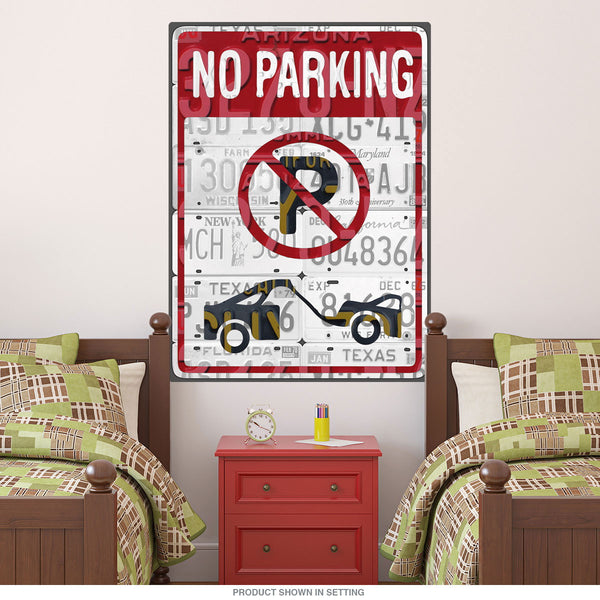 No Parking License Plate Style Wall Decal