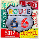 Route 66 Road License Plate Style Wall Decal