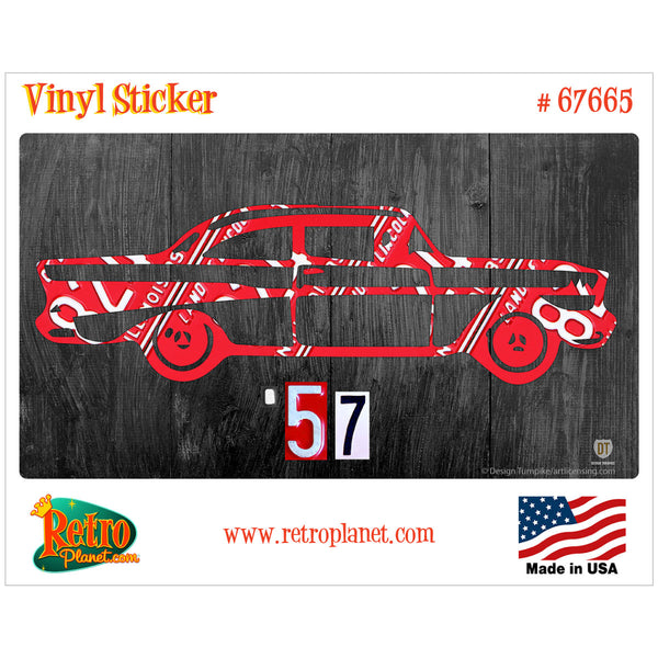 57 Chevrolet License Plate Style Vinyl Sticker