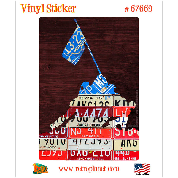 Iwo Jima License Plate Style Vinyl Sticker