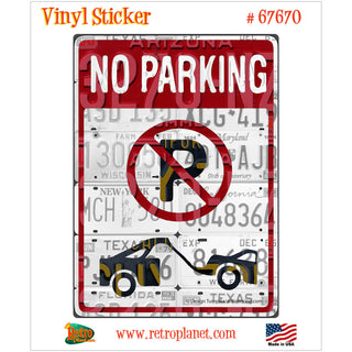 No Parking License Plate Style Vinyl Sticker