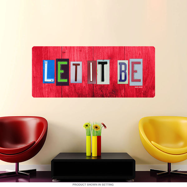Let It Be License Plate Style Wall Decal