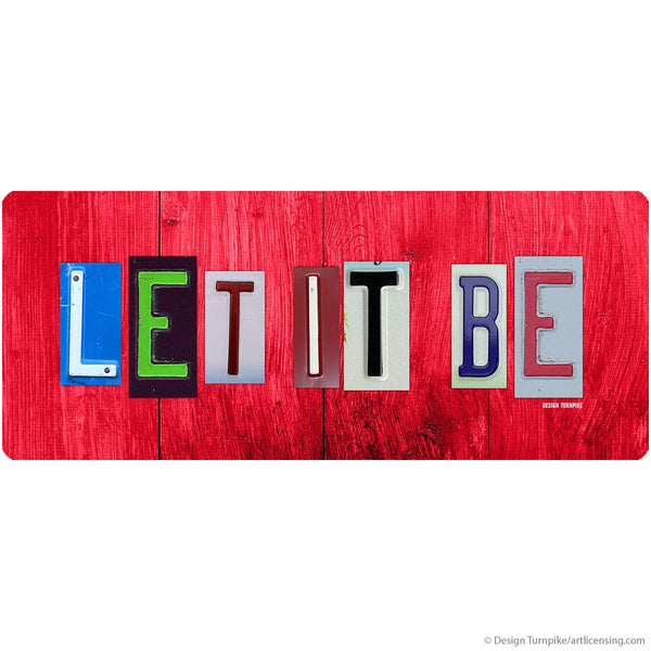 Let It Be License Plate Style Wall Decal