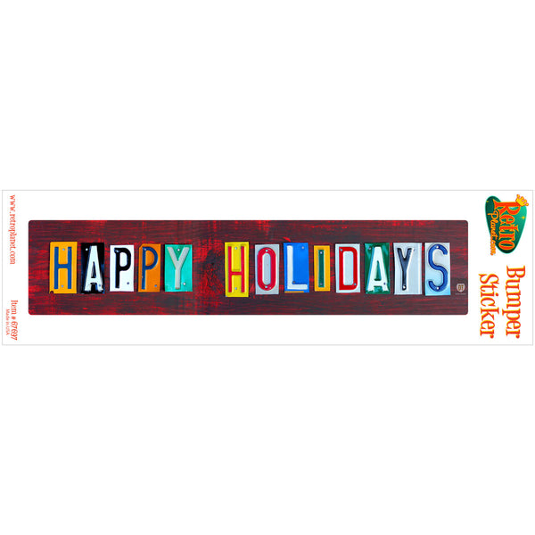 Happy Holidays License Plate Style Vinyl Sticker