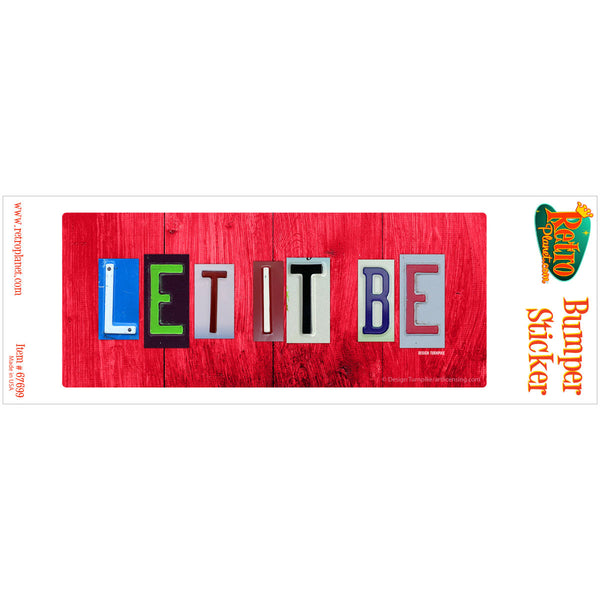 Let It Be License Plate Style Vinyl Sticker