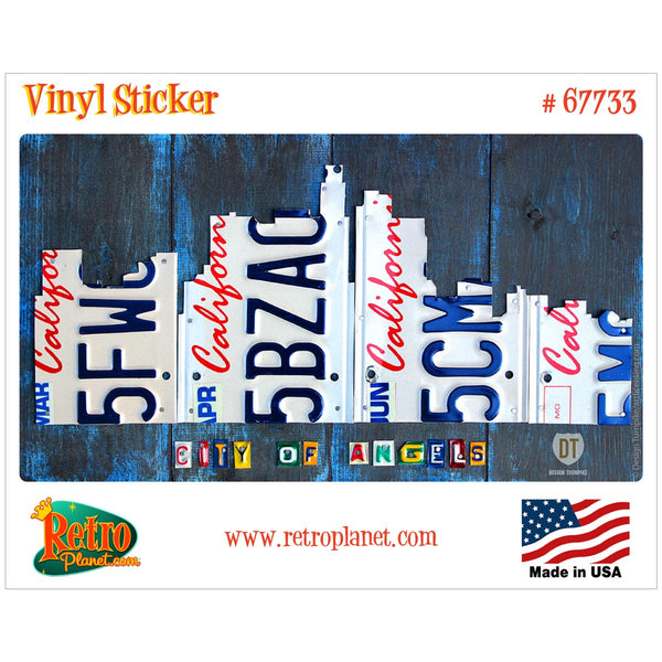 Los Angeles License Plate Style Vinyl Sticker