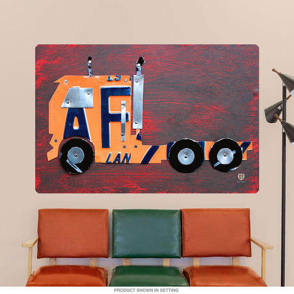 Semi Truck License Plate Style Wall Decal