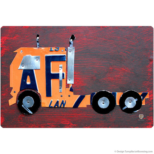 Semi Truck License Plate Style Wall Decal