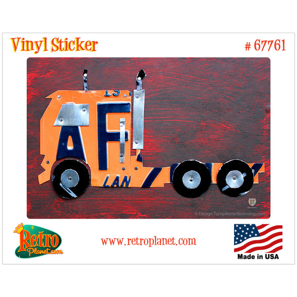 Semi Truck License Plate Style Vinyl Sticker