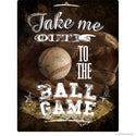 Take Me Out Ball Game Baseball Wall Decal