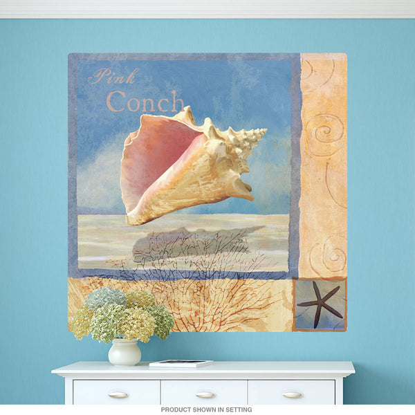 Pink Conch Shell Ocean Beauties Wall Decal