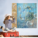 Crab and Sea Beach Collage Wall Decal