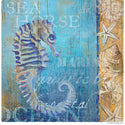 Seahorse and Sea Beach Collage Wall Decal