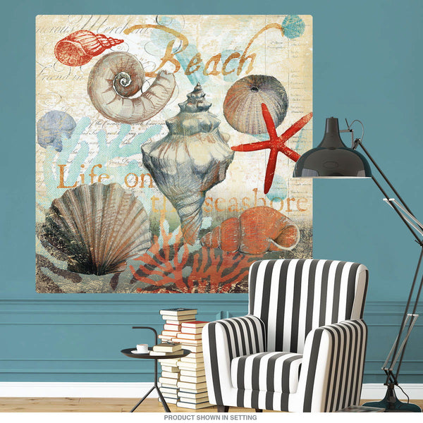 Shell Collector Beach Collage Wall Decal