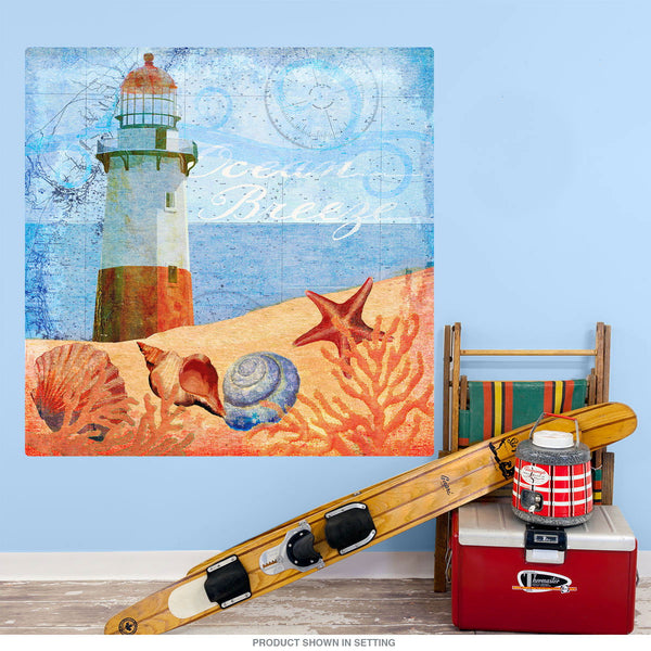 Ocean Breeze Lighthouse Collage Wall Decal